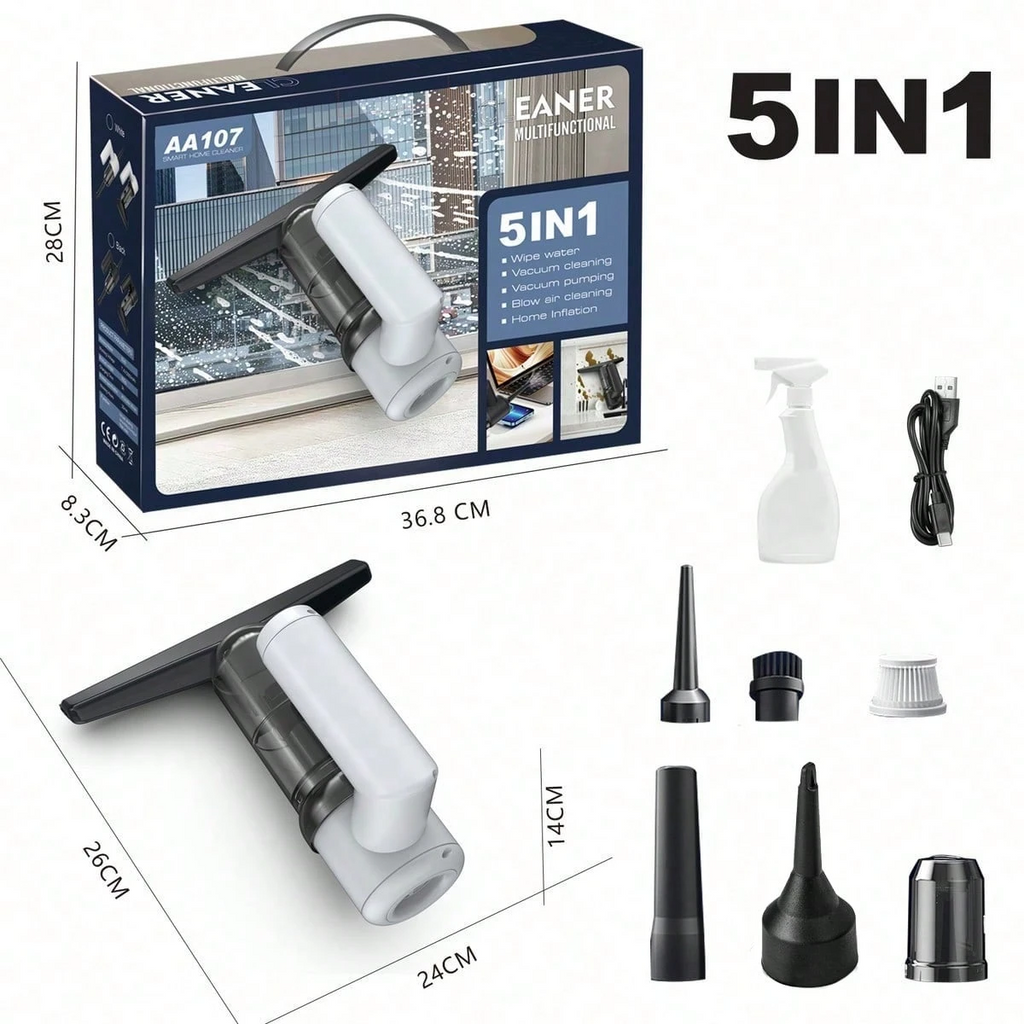 5 in 1 Cordless Window Vacuum Cleaner Set 2000mAh