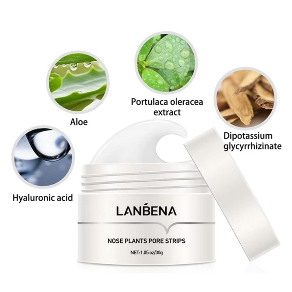 LANBENA - NOSE PORE FACE CLEANSING MASK PLANTS WITH NASAL STRIPS 30G