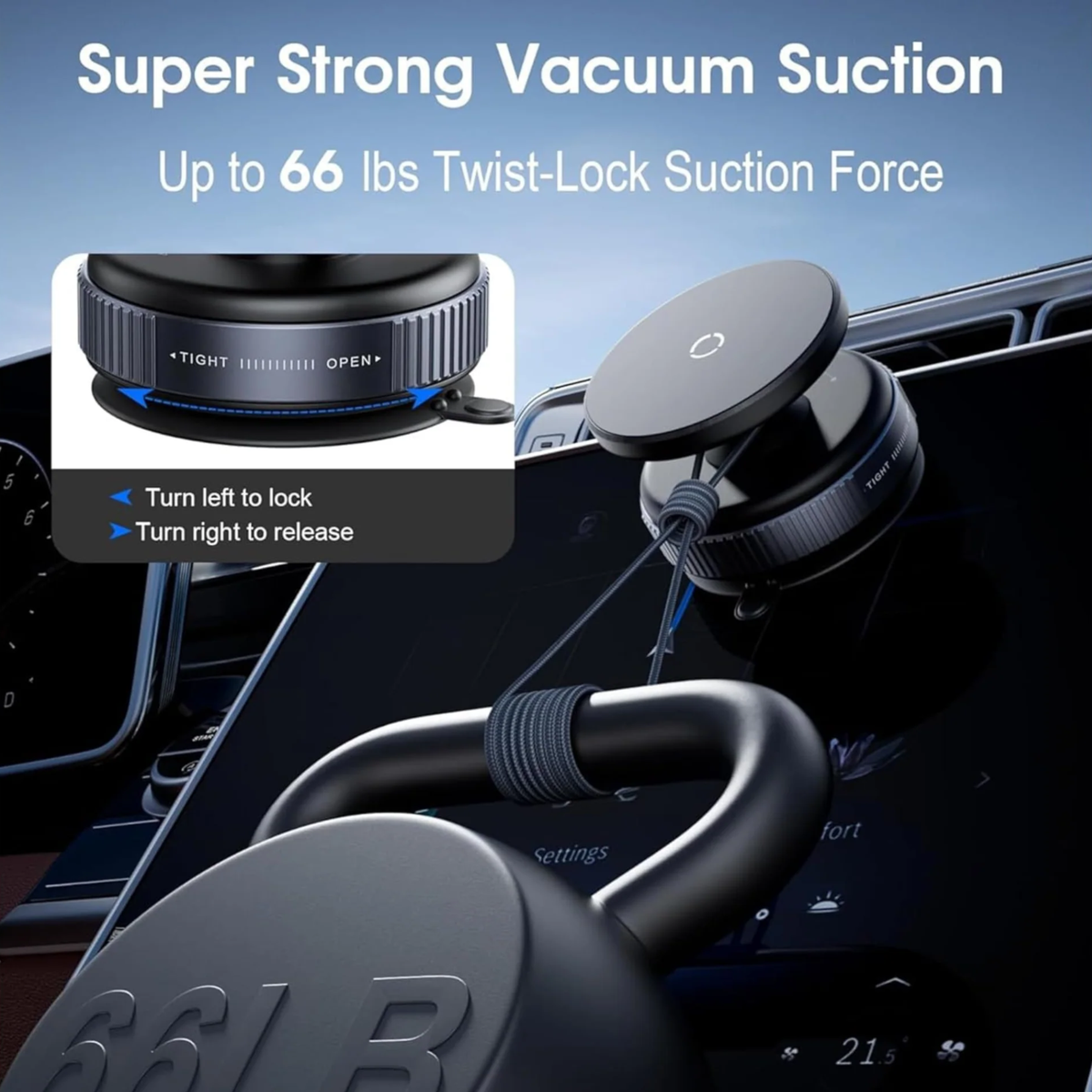 Magnetic Phone Holder Bracket with Rotating Vacuum Suction (K009)