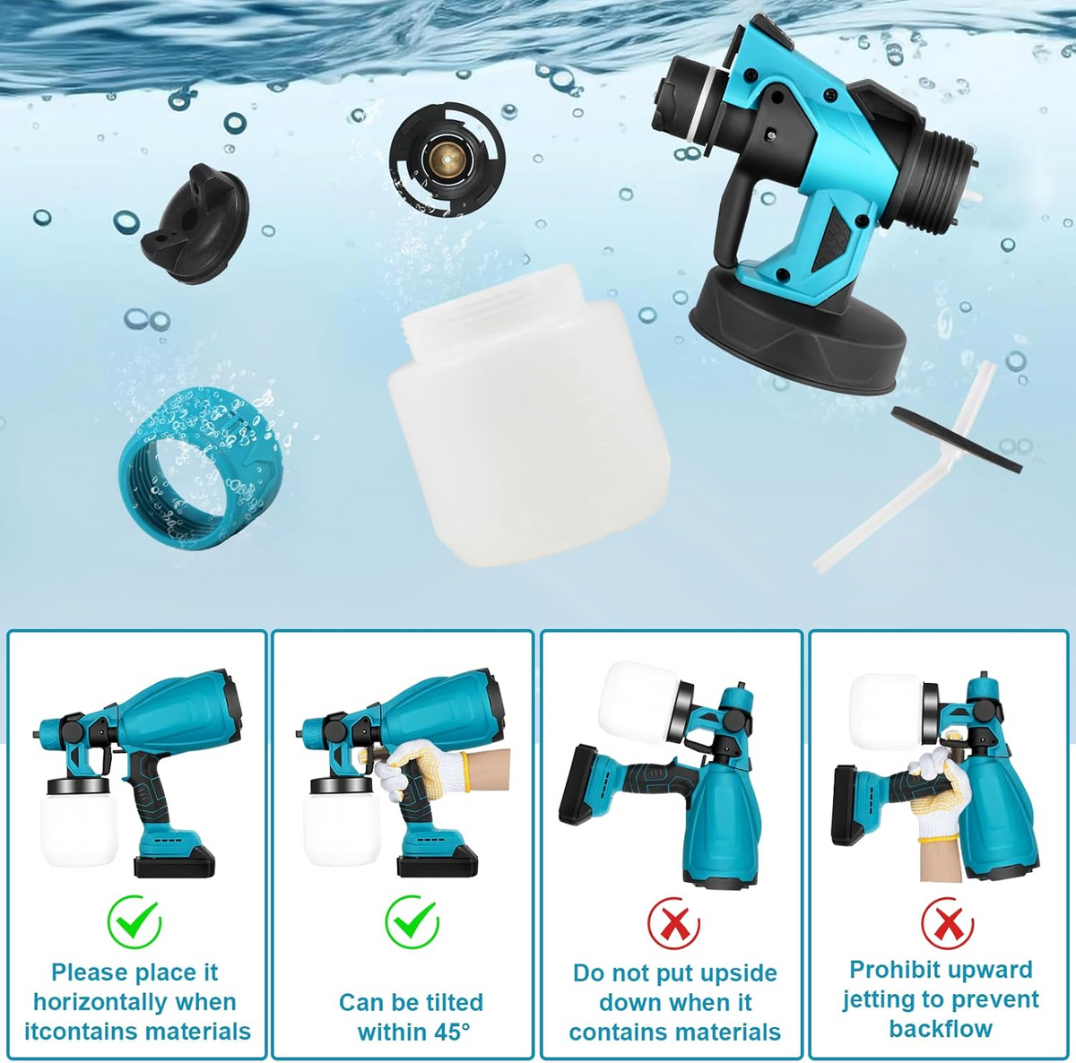Cordless Paint Sprayer With 2 Battery