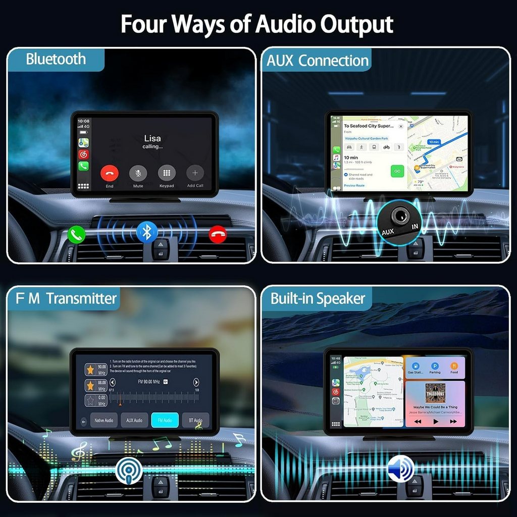 Wireless Car Radio Stereo Apple Carplay AirPlay & Android Auto with Backup Camera