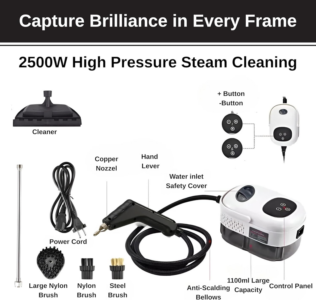 2500W High-Pressure Handheld 6 level Steam Cleaner