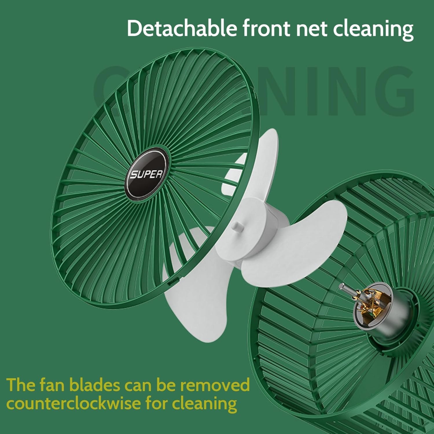 Foldable Desk Fan 3 Speeds, 180° Tilt Adjustable Rechargeable Fan with Low Noise & Long Battery Life