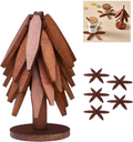 Walnut  Wooden Tree Table Mat,Foldable Trivets