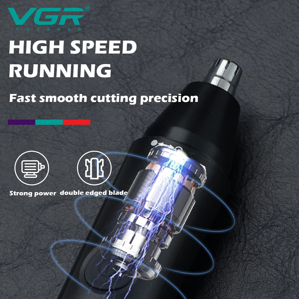 VGR V613 Ear, Nose & Eyebrow Trimmer – USB Rechargeable, Nose Clippers & Facial Grooming Tool