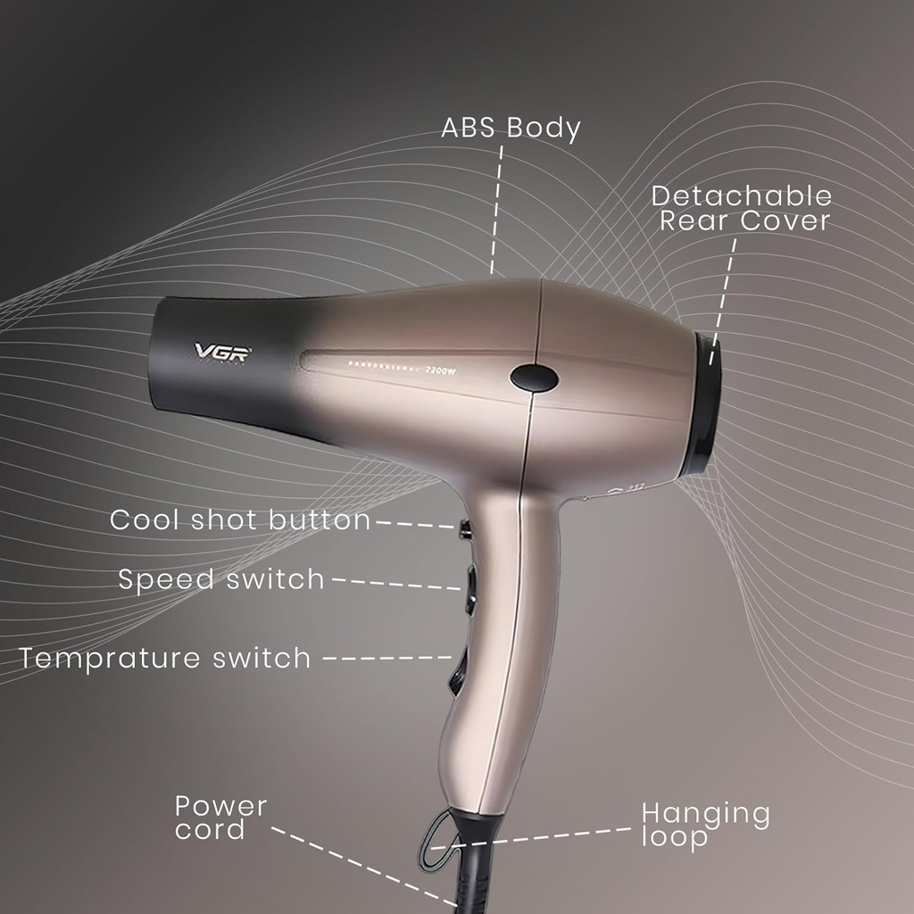 VGR V463 Professional Hair Dryer | 1800-2200W High-Performance