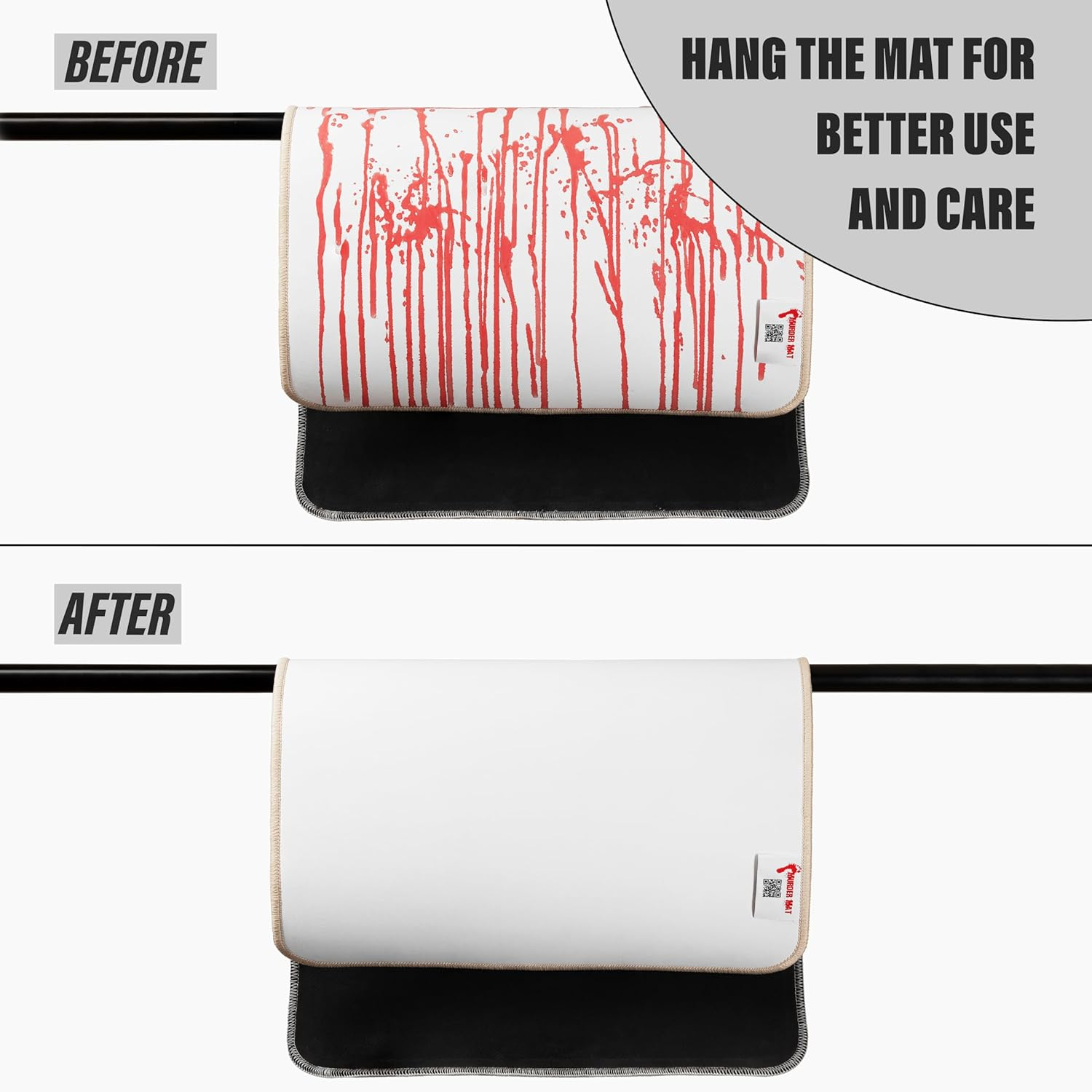 Bloody Bathroom Color-Changing Floor Mat Footprints Decor Floor Rug Carpet Trick Props