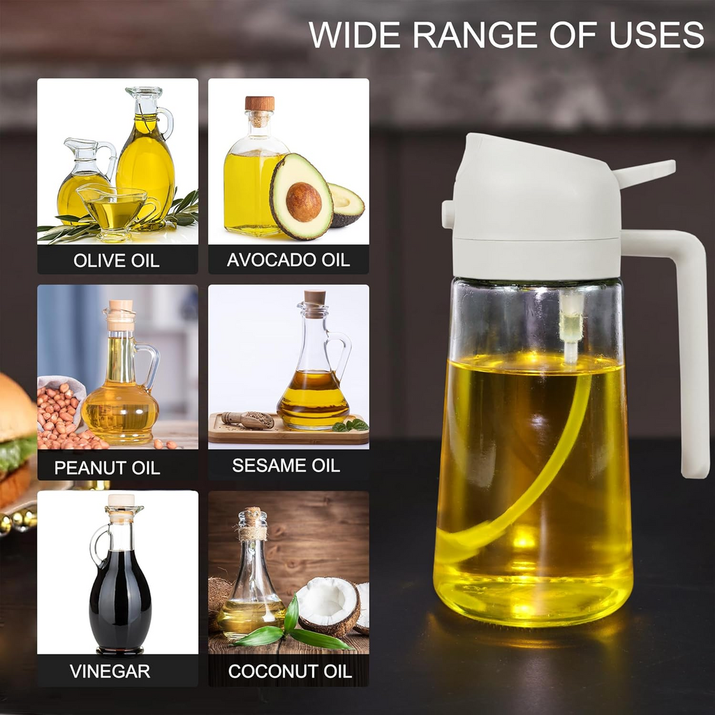 2 in 1 Olive Oil Dispenser and Oil Sprayer for Cooking