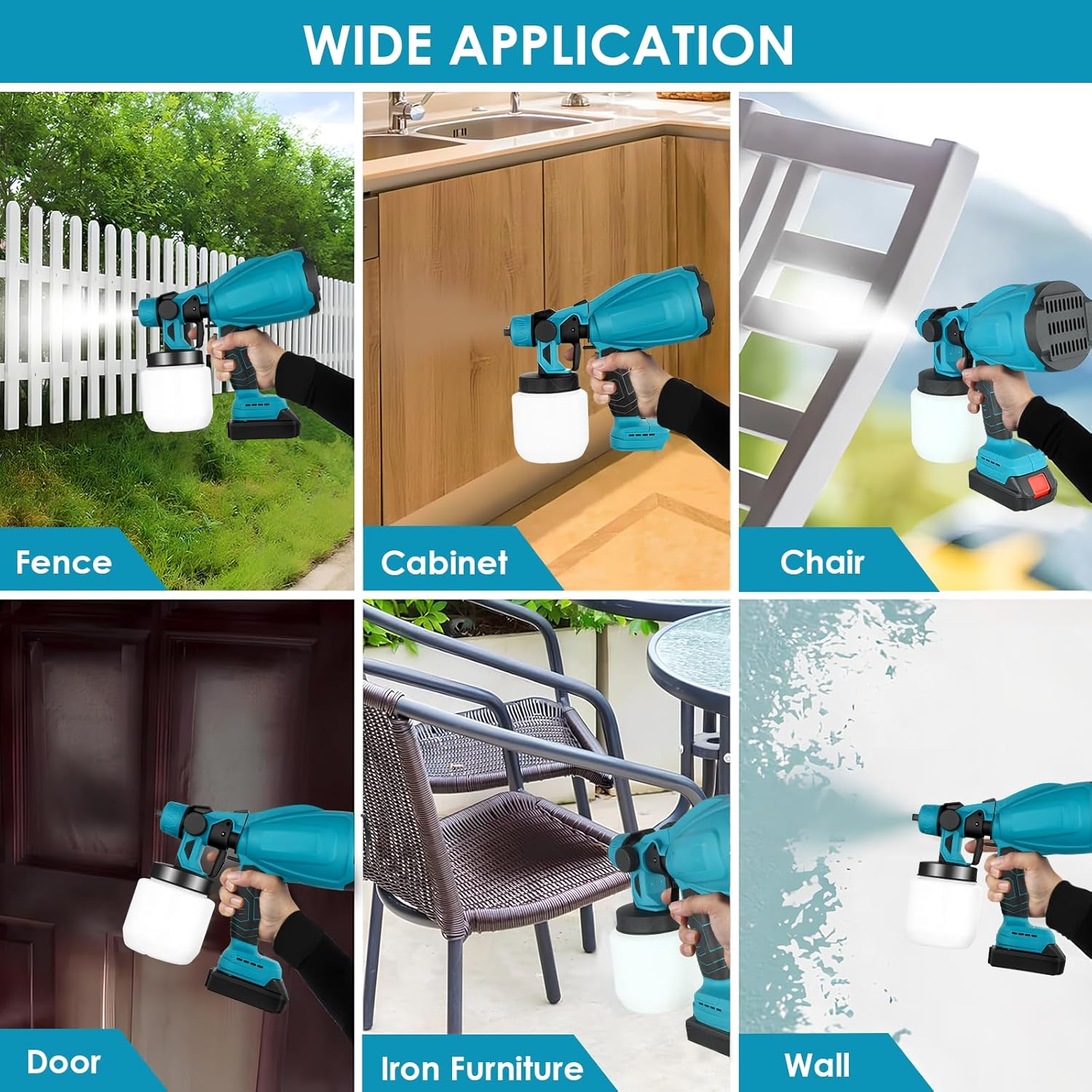 Cordless Paint Sprayer With 2 Battery