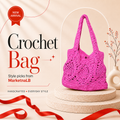 Handmade Hot Pink Openwork Crochet Tote Bag