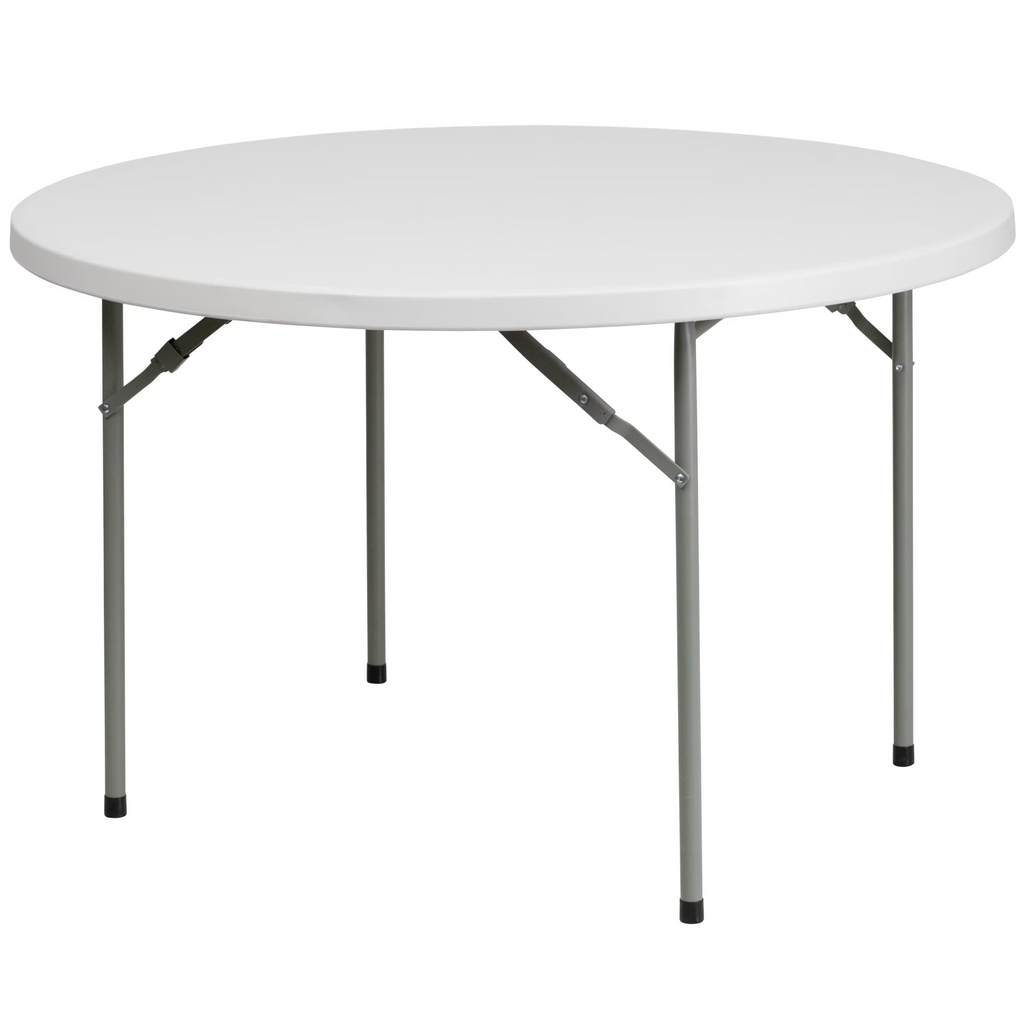 Round Plastic Event Folding Table, White