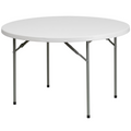 Round Plastic Event Folding Table, White
