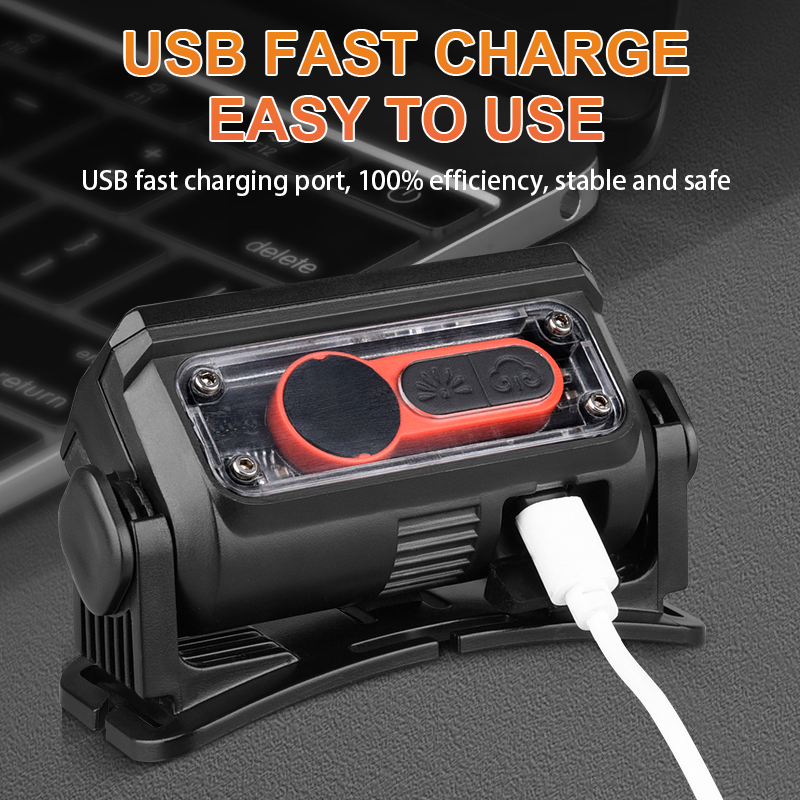 Coba Portable Flashlight Powerful Rechargeable Head lamp with Built-in Battery