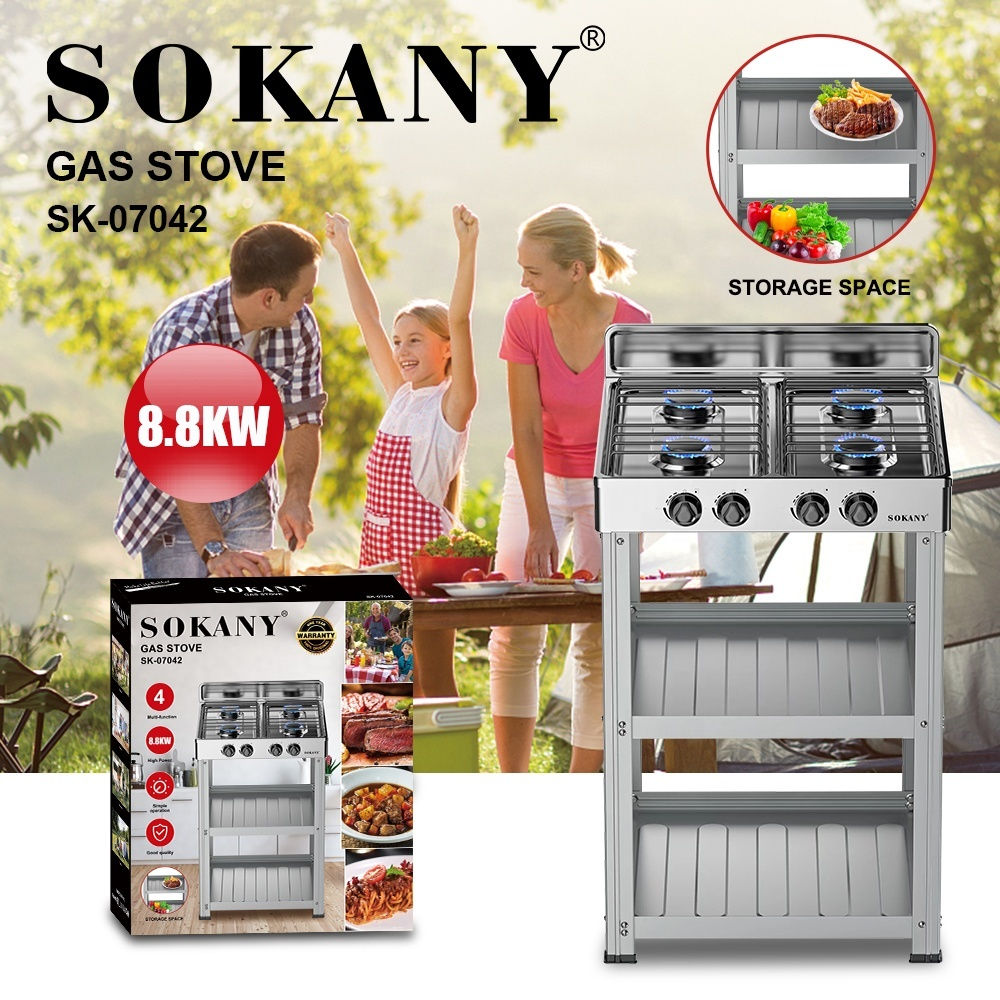 Sokany Gas Cooker Stove 4 Burners SK-07042