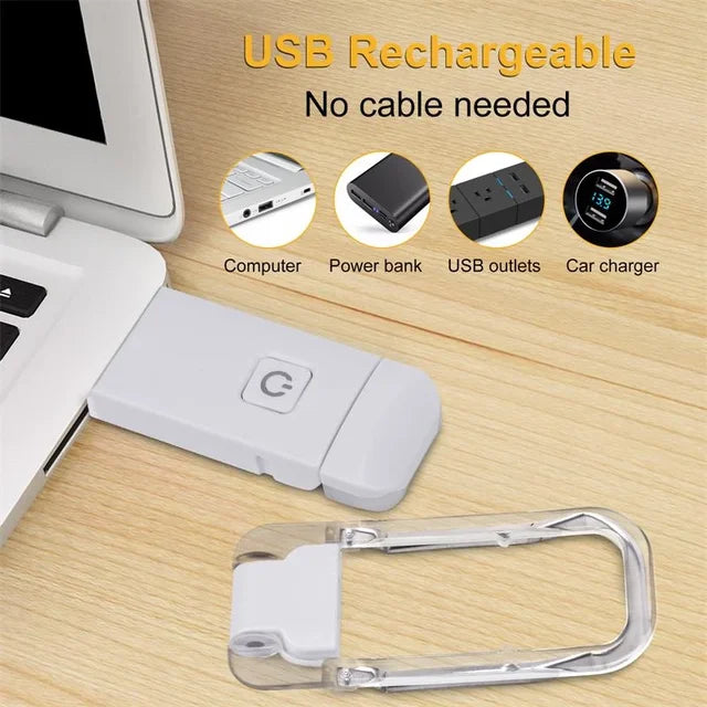 USB Rechargeable Book Light With 3 Levels & Colors