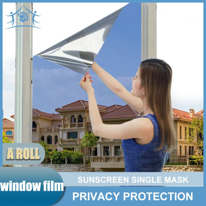 Privacy Window Film Glass Roll Film Sunscreen Glass Sticker Self Adhesive Heat Control 90x100cm