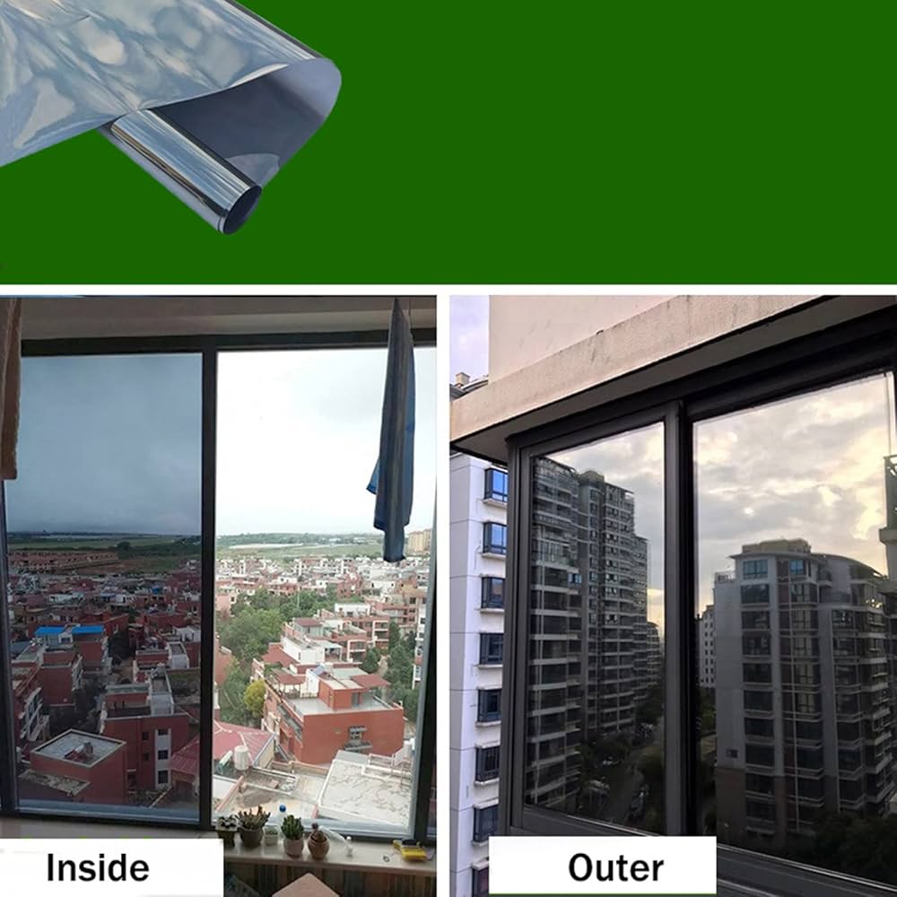 Privacy Window Film Glass Roll Film Sunscreen Glass Sticker Self Adhesive Heat Control 90x100cm