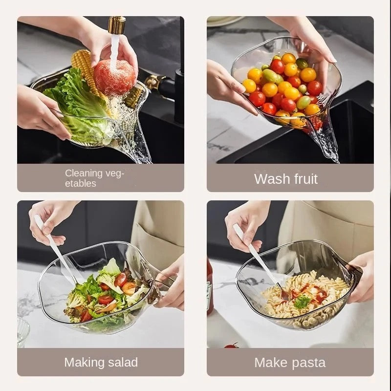 Basket Bowl Multifunctional Vegetable Washing Fruit Dry Wet
Separation Kitchen Tool