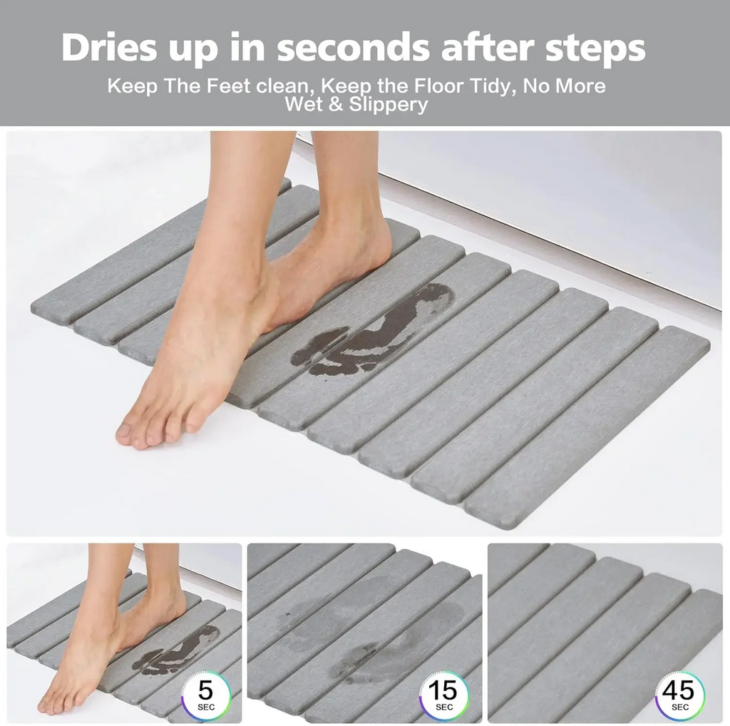 Luxury Foldable Stone Drying Mat Anti Slip Bathroom/Kitcheniuv