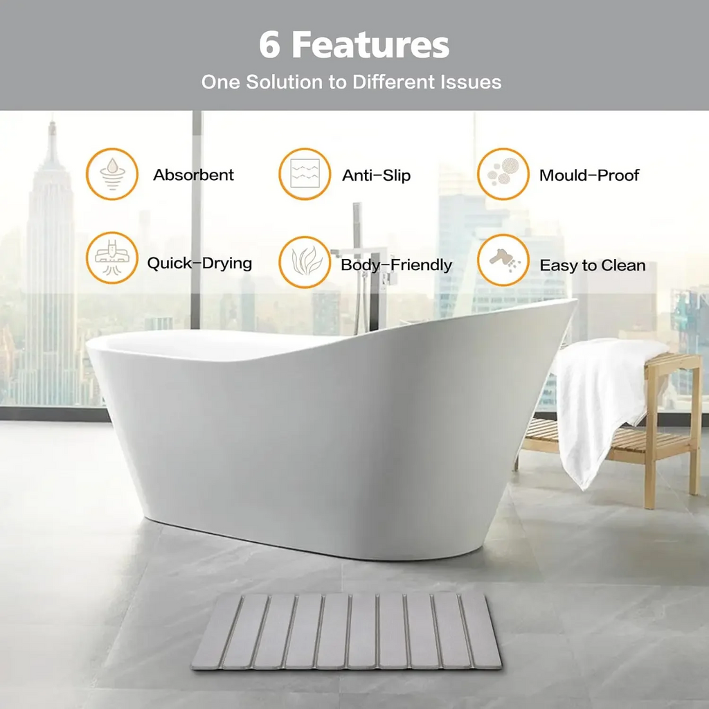 Luxury Foldable Stone Drying Mat Anti Slip Bathroom/Kitcheniuv