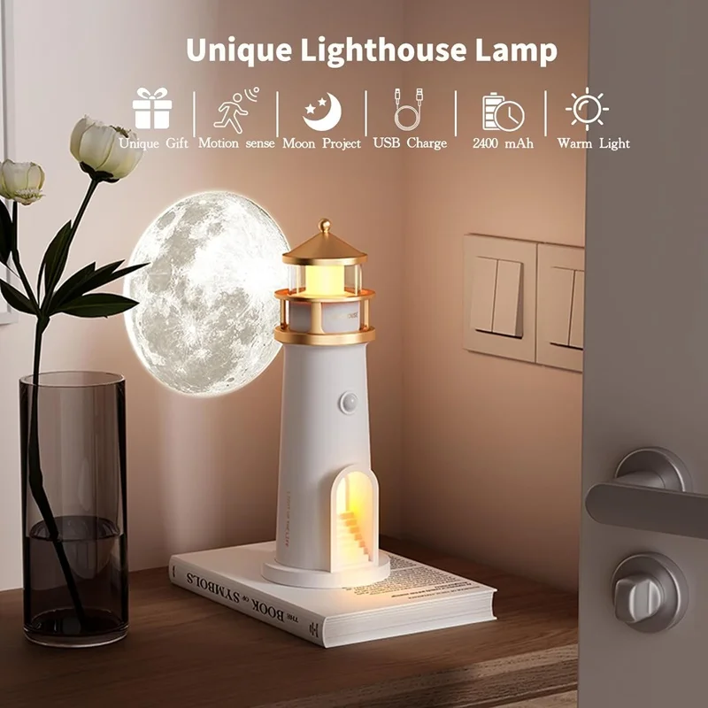 Lighthouse Moon Projector Lamp