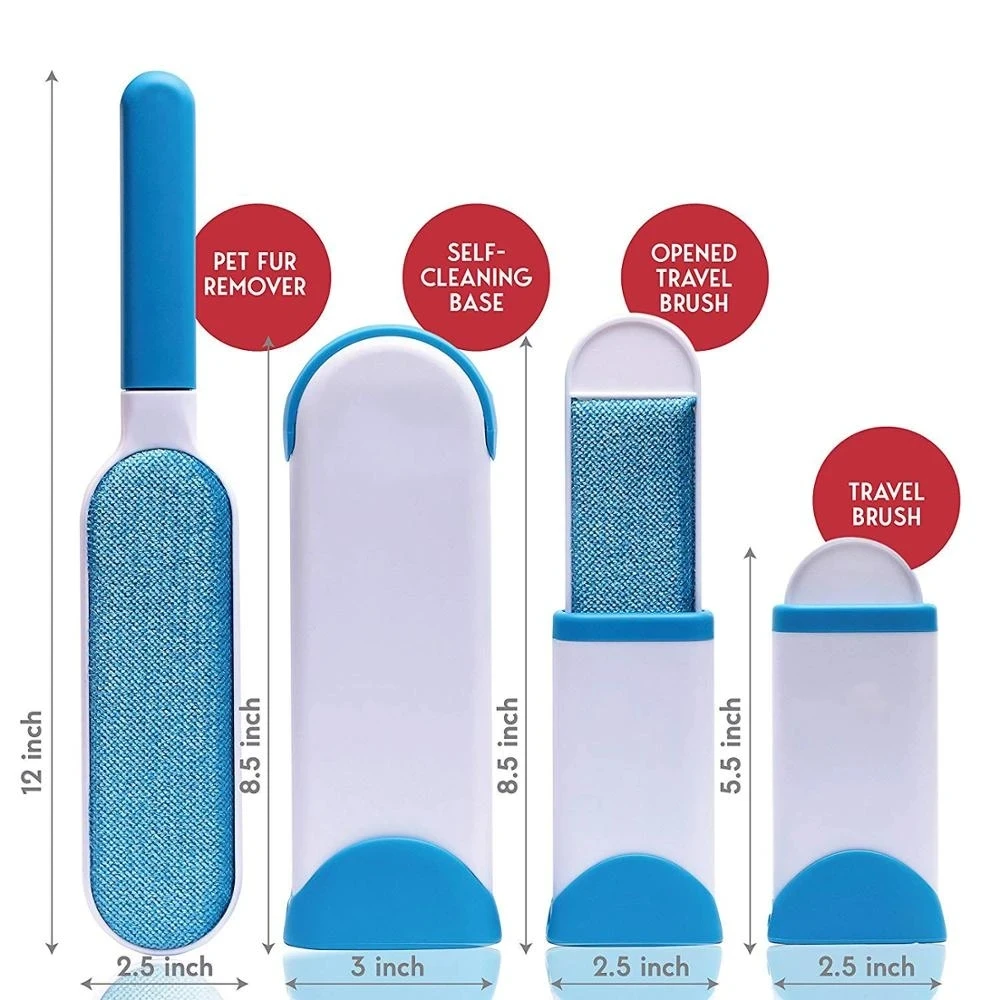 Pet Hair Remover Brush for Dogs and Cats with Efficient Double-Sided Self Cleaning Base, Animal Hair Removal Tool