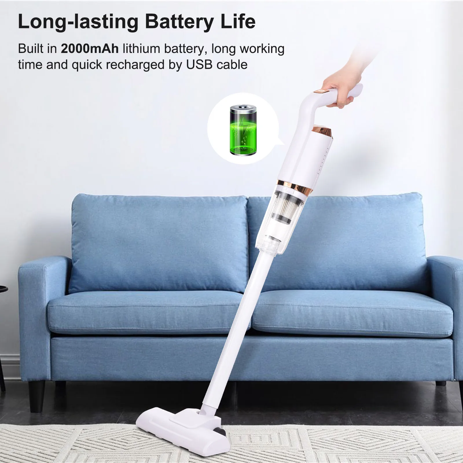 8500Pa Powerful Suction Cordless Handheld Vacuum Cleaner 120W