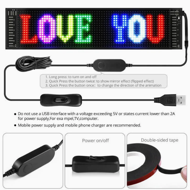 LED Matrix Panel Car Sign