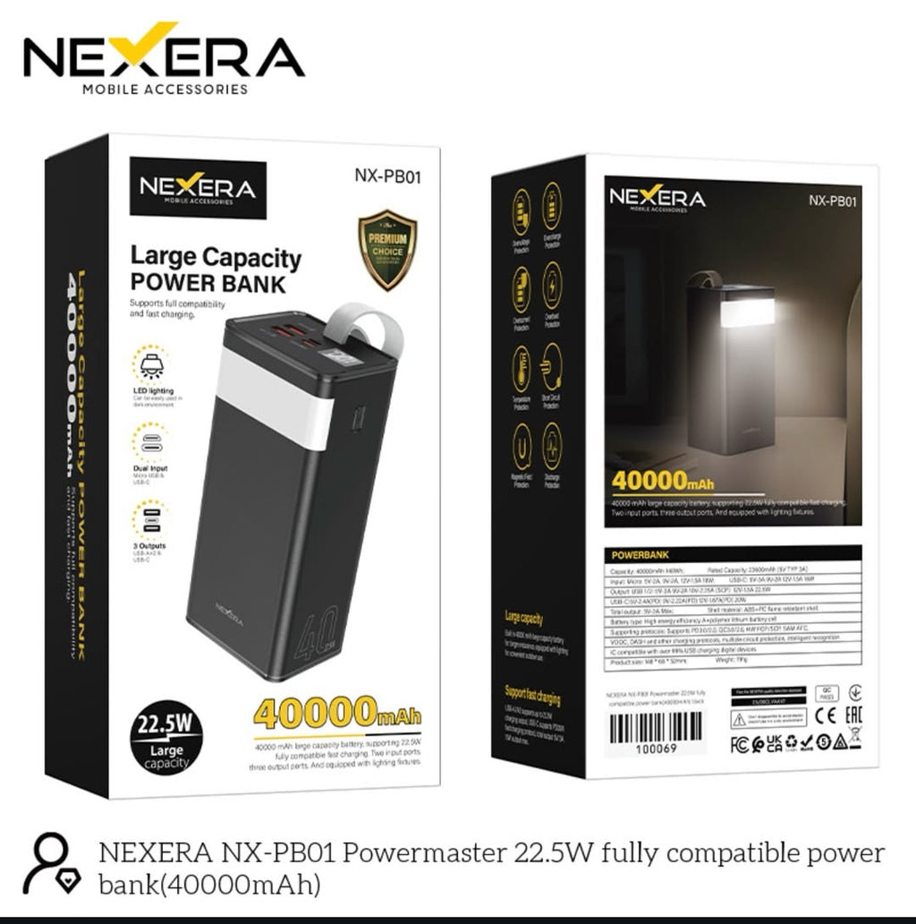 40000MAH 3 Outputs Power Bank With LED Lighting NX-PB01