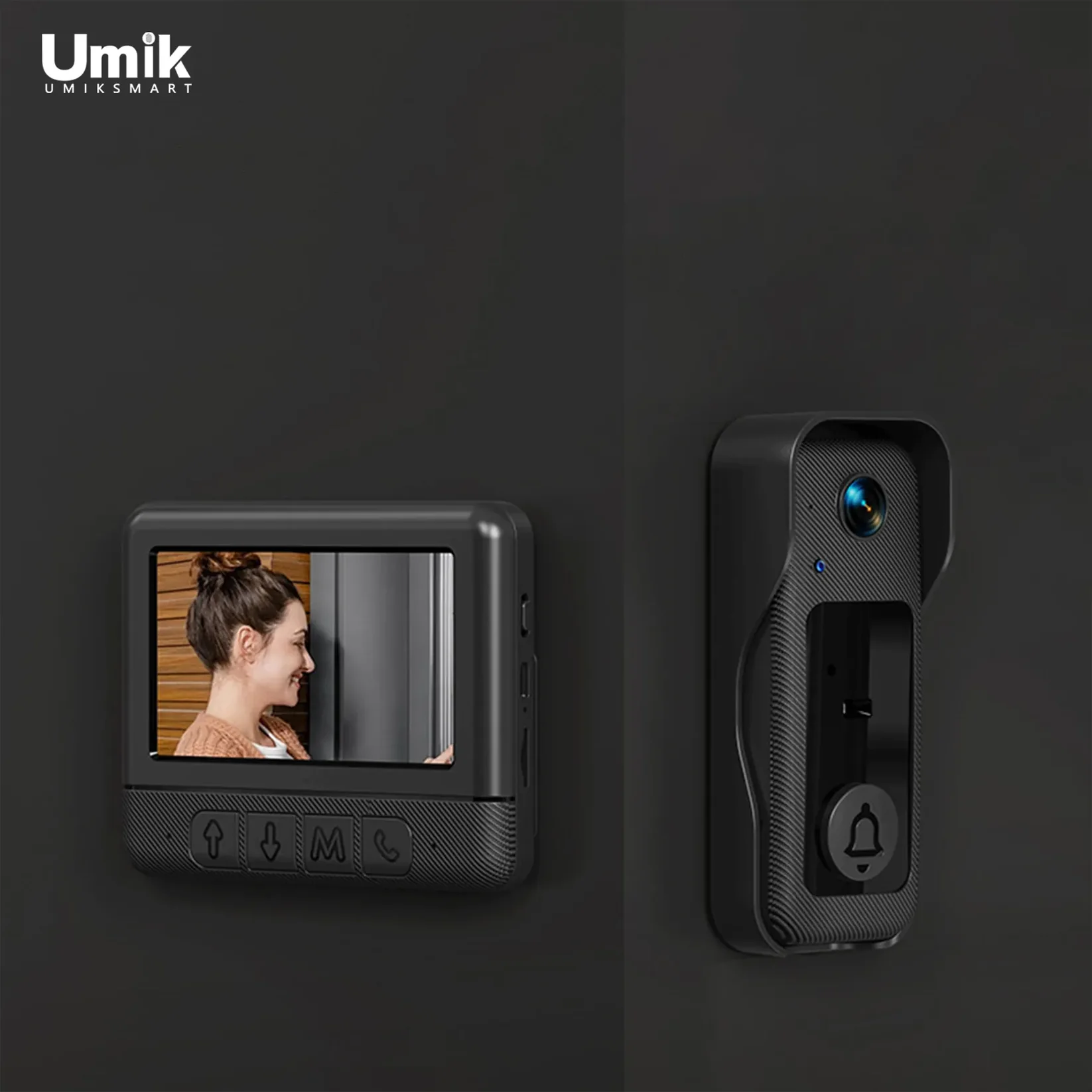 Visual smart doorbell with 4.3-inch color display, 0.3 megapixel camera for home security