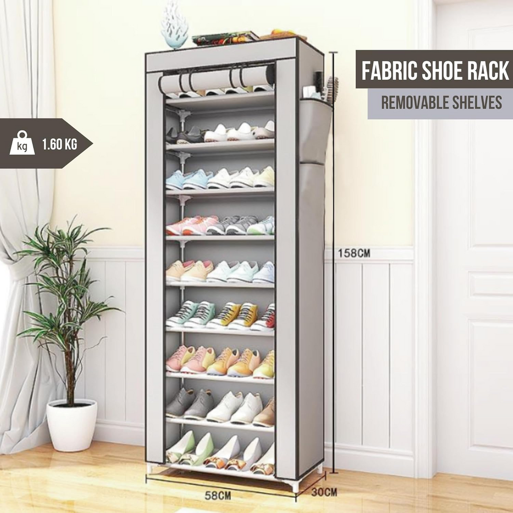 Shoe rack 10 Tier Shoes Rack Organiser with Dustproof Cover