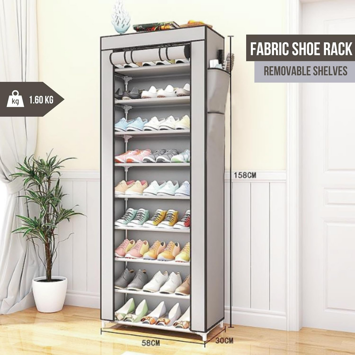 Shoe rack 10 Tier Shoes Rack Organiser with Dustproof Cover