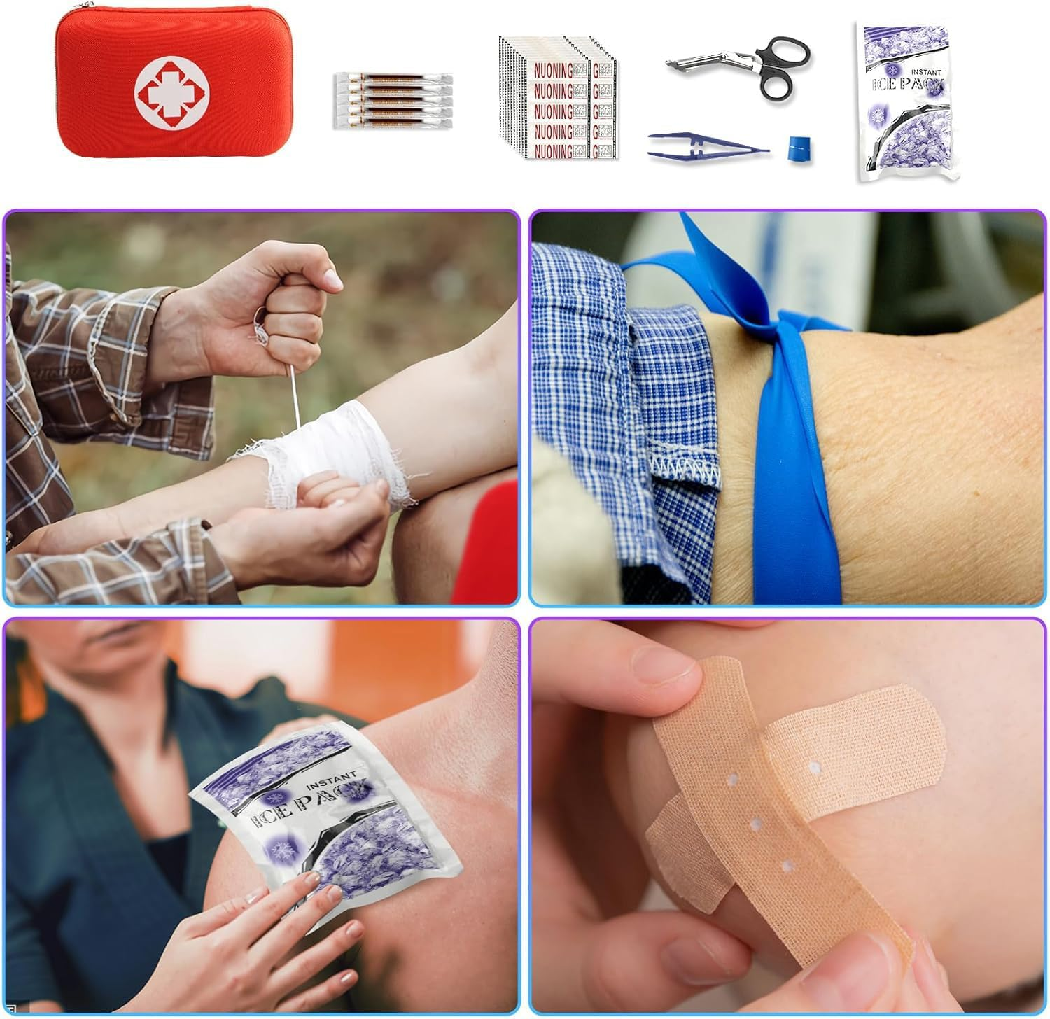 Car First Aid Kits 30Pcs Survival Gear Home Travel Size Small Emergency Kit
