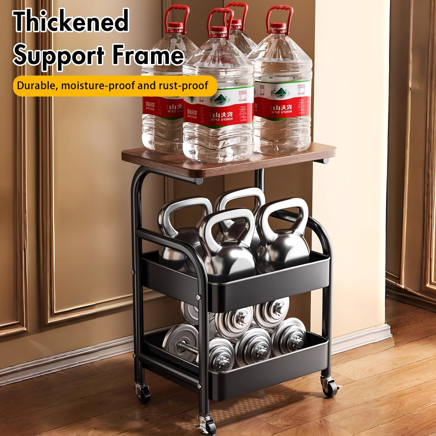 3-Tier Rolling Storage Cart, Trolley Organizer