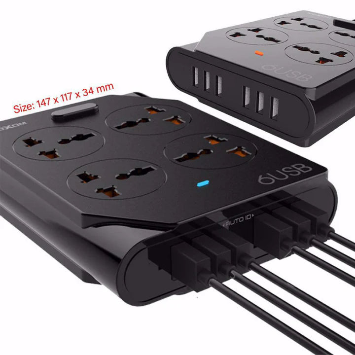 Moxom 4 Power Socket with 6 USB ports for fast charging KH-63Y