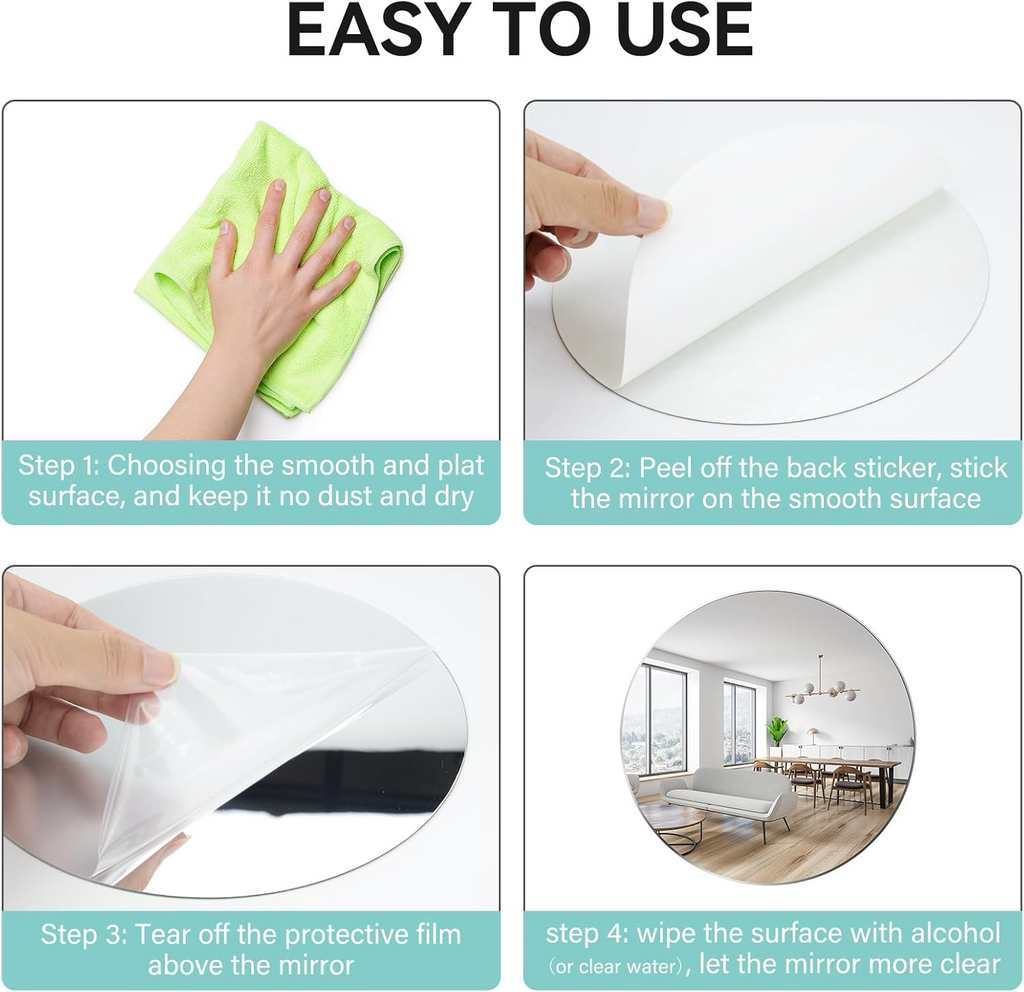 Acrylic Mirrors Self Adhesive Non Glass Mirror 30*40 cm
