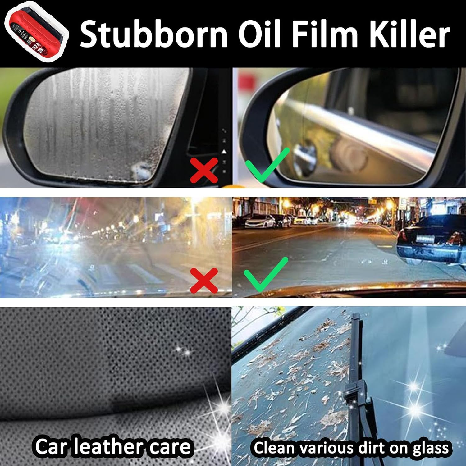 Automotive Window Oil Film Cleaning Brush – Clear Vision Wiper