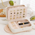 Portable PU Leather Jewelry Case Organizer Storage Display Holder