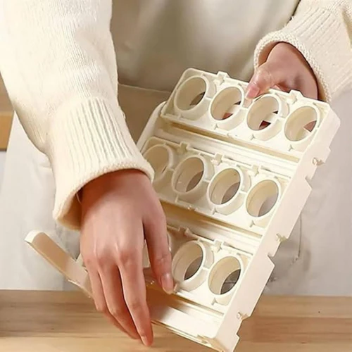 Modern Egg Storage Rack Organizer – 3 Tier Rolling Egg Holder