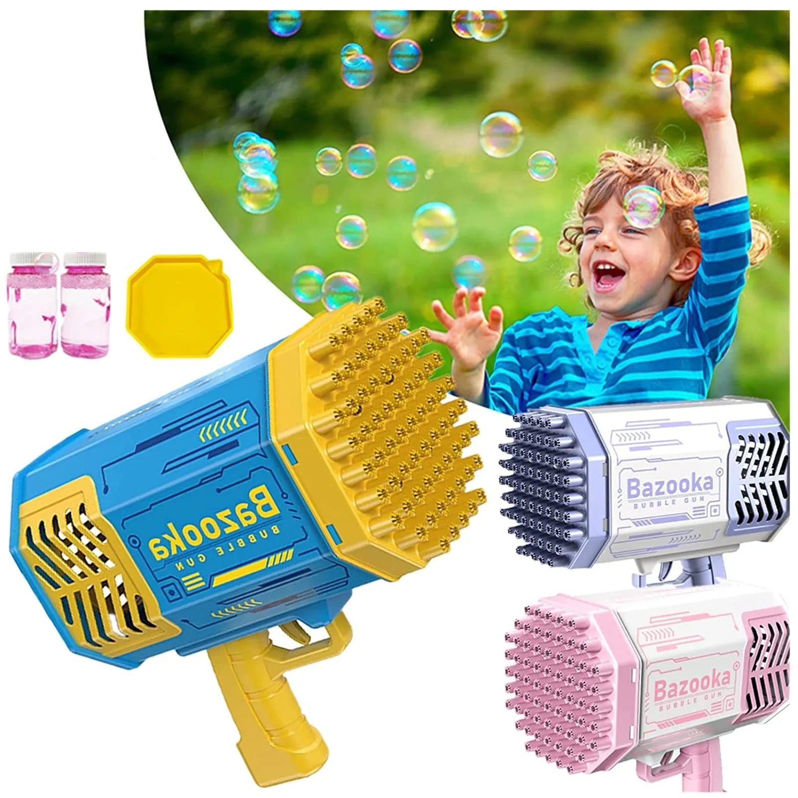 Bubble Gun 88 Holes With Light Rechargeable