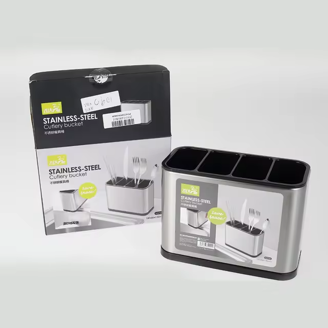 High Quality Stainless Steel Cutlery Bucket